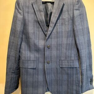 Men's Blue Plaid Blazer